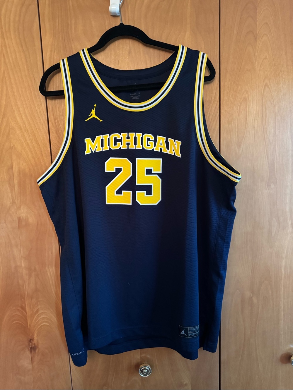 Jordan Navy and Maize Basketball Jersey